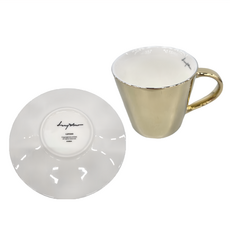 Luycho 鏡面倒影動物圖案咖啡杯 斑馬 透明 杯盤組, 1組