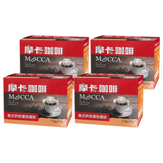 MOCCA 摩卡 美式烘焙濾掛咖啡, 11g, 20包, 4盒