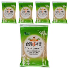 YASASHII 優 台灣紅冰糖 600g, 100% 甘蔗原糖, 無色素, 5包