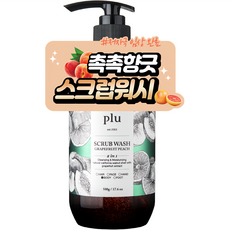 plu 去角質沐浴乳 柚子水蜜桃, 2合1, 500g, 適用於頭髮/面部/手部/身體/足部, 1瓶