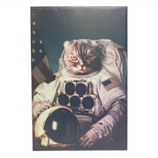 24mama 單聯式 貓咪太空人 動物無框畫