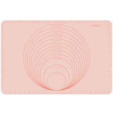 Sevenfree 刻度矽膠揉麵墊 粉色 耐熱100°C, 大(60*40cm), 1入