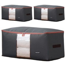 Youful 優芬 高密度600D棉被衣物收納袋 ,中(50 x 25 x 40cm),咖啡色,3個