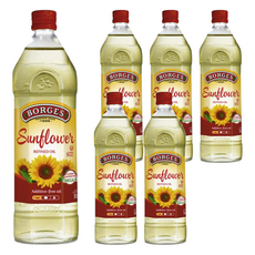 BORGES 西班牙原裝進口100%純葵花油, 1L, 6瓶