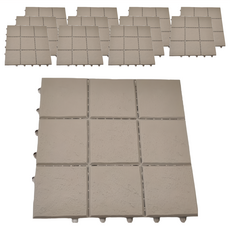 新生活家 9格紋排水地墊 台灣製, 30 x 30 x 1.6cm, 淺灰色, 12個