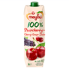 meySu 美愫 100%酸櫻桃葡萄汁 無添加糖 健康果汁飲品 家庭號, 1L, 1瓶