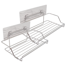 Easy 易立家 304不鏽鋼無痕掛勾 廚房浴室收納置物架, 透明貼片, 2個