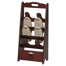 8雙拖鞋架 櫻桃木色 多層實木拖鞋收納架 客廳臥室鞋子整理架, 1個