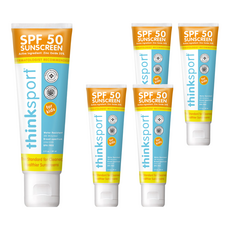 thinkbaby thinksport 新寶貝 純物理防曬霜 兒童款, SPF50 廣譜 UVA 和 UVB 防護, 89ml, 5條