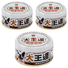 JOY FOOD 喜樂寵宴 犬王道 新鮮全肉主食罐, 田園火雞, 82g, 3罐