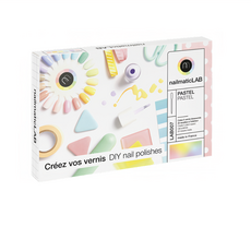 nailmatic LAB 法式成人指彩DIY任意玩 馬卡龍派對套組, 植物萃取,可再生和天然原料製成, 5色調色基色顏料 + 5瓶空玻璃瓶 + 10支吸管吸器 + 5張標籤註記貼紙 + 1本小冊子, 1盒