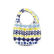 QUARTER REPORT 口水巾圍兜, 100%純棉, 日本制, 尺寸W19 x H24cm, 適用年齡0歲以上, 藍圖騰, 1件, 1條