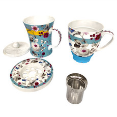 Prescentable Coffee & Tea Ware 陶瓷滴漏杯 Set，陶瓷、不鏽鋼材質, 藍色 1.2kg, 1組