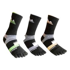 WOAWOA 極致速乾羊毛高筒5趾襪3件組