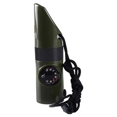 上手家居 哨子 戰術/口哨/七合一多功能口哨/求生哨/指南針/露營, 1個, 綠色