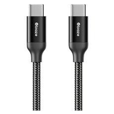 biaze 畢亞茲 PD100W Type-C-Type-C 5A/6A充電傳輸線 編織款, 1.88m, 黑色, 1條