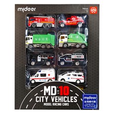 mideer 合金車套組 特殊車輛 MD-1216 10台, 1盒