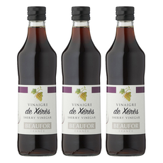 BEAUFOR 堡芙 雪莉醋, 法國原裝進口，適合搭配沙拉、前菜、調飲、涼拌料理或肉類烹調, 500ml, 3瓶