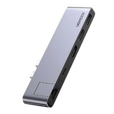 綠聯 MacBook集線器 USB3.0x2+USB-C+PD+4K HDMI+8K Thunderbolt3 RJ45 Gigabit PRO, CM251, 1個