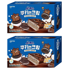 HAITAI 海太 脆皮蛋糕, 巧克力夾心餅口味, 濃郁奶油香氣, 120g, 2盒