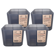 UDA 有達 日光4格收納盒 14.8x11x8.7cm 台灣製, 黑色, 4個