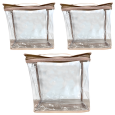 永嫄 萬用透明收納袋, 奶茶色, 3個