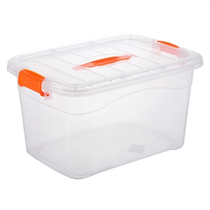 糖果色手提收納箱, PP材質, 帶滑輪/無滑輪, 透明色, 16 加大款, 1個