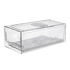 食品級PET冰箱收納盒 瀝水板, 透明, 1個