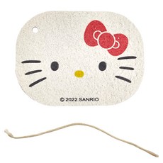 Hello Kitty 凱蒂貓 多功能清潔棉 木漿棉 大臉 附掛繩 100x75mm, 1組