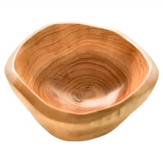 沐慕家居 實木沙拉水果盆 小號, 原木色, 1個