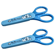 胖胖星球 安全剪刀, 塑膠金屬材質, 尺寸約60x140mm, 附保護套, 藍色, 1包