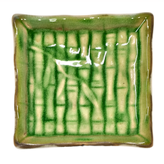 佐和陶瓷 常磐竹紋正角皿，日本產陶瓷盤 -30°C~100°C, 1個, 混和顏色