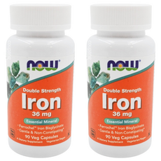 Now 鐵 36mg 雙倍強度 素食膠囊, 90顆, 40.5g, 2罐