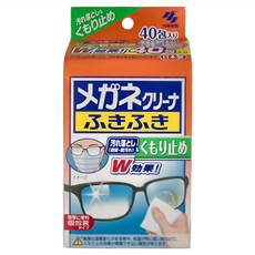 KOBAYASHI 小林製藥 眼鏡擦拭濕巾，40包/盒，獨立包裝，日本製造, 單色, 1盒