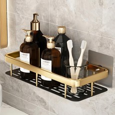 KOKOYI 壁掛長型收納瀝水瓶罐置物架 免釘免打孔 浴室/廚房適用, 1個