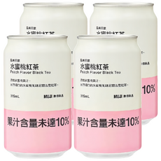 MUJI 無印良品 風味茶飲 水蜜桃紅茶, 315ml, 4瓶