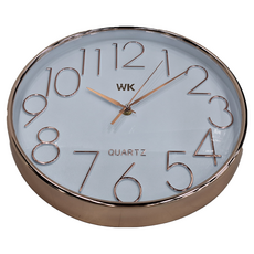 WK 簡約時尚掛鐘 12吋(30.5 x 4.3cm) 立體凸字, 金色