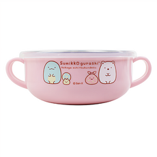 角落小夥伴 兒童雙手柄餐碗 大, 粉紅色, 1個