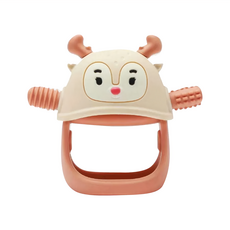 Smily Mia 漫漫 馴鹿 固齒器, 100%食品級矽膠，3個月以上適用，不含BPA, 裸橘色, 1個