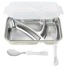 Thinksport GO2 氣密旅行餐盒 附叉子和湯匙, 白色, 6個月以上, 1組