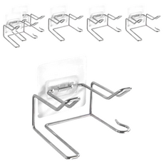 FANCY LIFE 不鏽鋼吹風機架 原色 - 免釘浴室收納好幫手, 6個