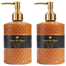 Savon De Royal 奢華閃耀珍珠洗手乳, 500ml, 含保濕霜, 白色茉莉花香調, 琥珀和香草濃郁馥香, 2瓶