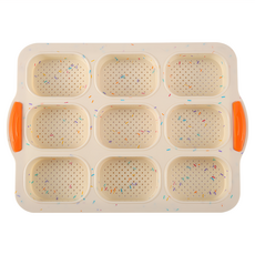 9格矽膠法棍蛋糕模具 白色, 1個