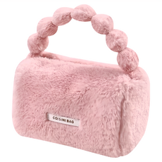 COISINI BAG 仿兔絨手提包, 櫻花粉, 20 x 13 x 13cm
