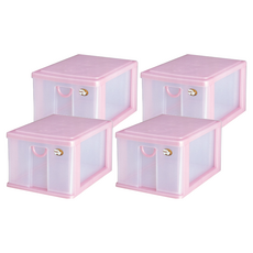 DOLEDO 單層大物收納盒, 粉色, 35 x 25.5 x 19.5cm, 4個