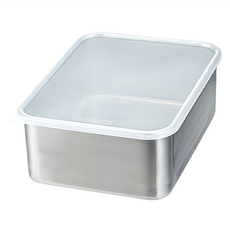 LifeShopping 304不鏽鋼速凍保鮮盒 深盒 L 3L 附蓋子 食物保鮮盒 冷藏保鮮, 1個, 1入
