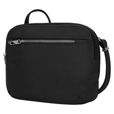 TRAVELON Tailored 3層隨身防盜斜背包 黑紫 防割防搶, 1入