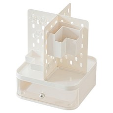 樂居家 桌面洞洞板旋轉收納盒, 2層, 白色