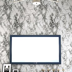 WA. WALL ART 拋光大理石自黏防水壁紙 800g, 白底黑石