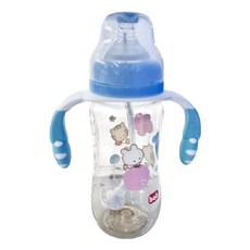 bab 培寶 PPSU 寬口徑手把吸管奶瓶, Blue, 330ml, 1個